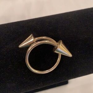 💐5/25 gold tone steam punk spike statement ring
